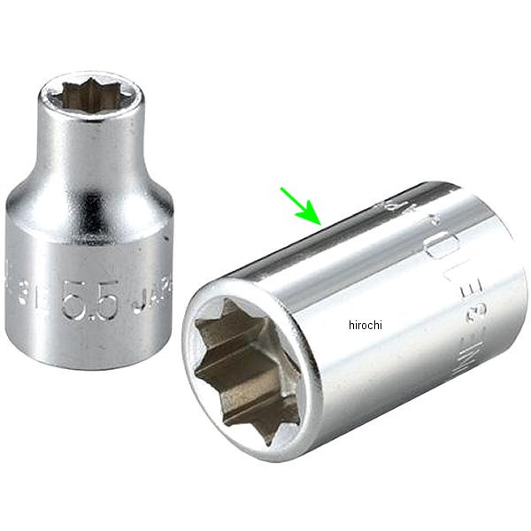 ソケット(8角) 対辺 10mm 長さ 29mm 差込角 9.5mm (3/8インチ)