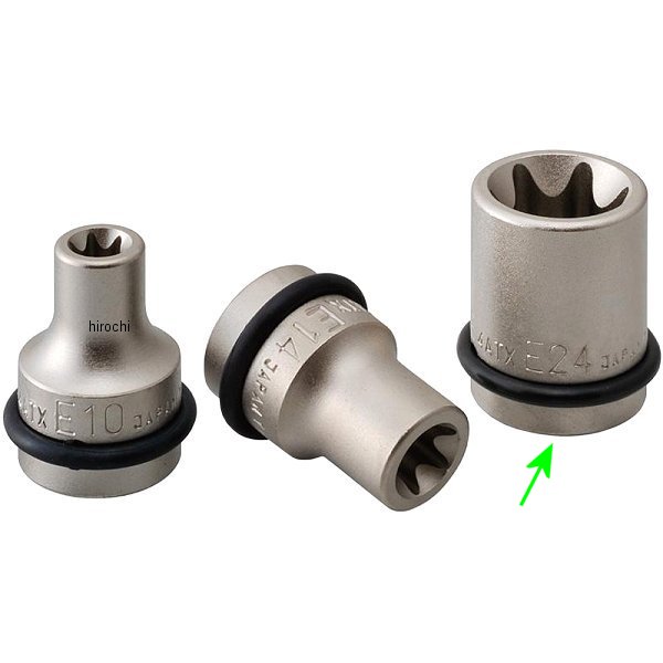 インパクト用 ヘックスローブソケット E24 長さ 38mm 差込角 12.7mm (1/2インチ)