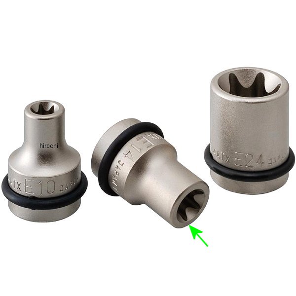 インパクト用 ヘックスローブソケット E14 長さ 38mm 差込角 12.7mm (1/2インチ)