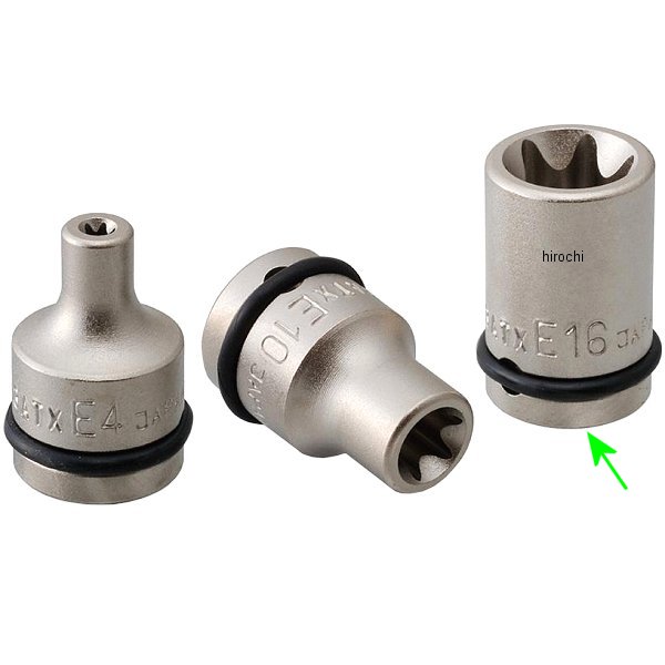 インパクト用 ヘックスローブソケット E16 長さ 30mm 差込角 9.5mm (3/8インチ)