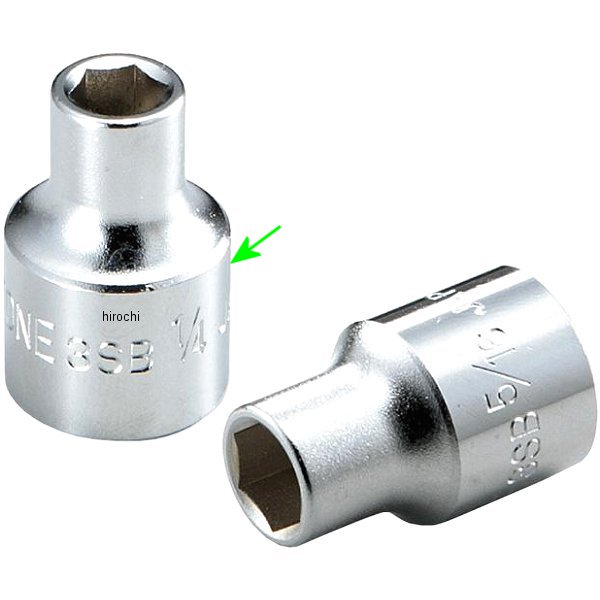 ソケット(6角) インチ 対辺 1/4インチ 長さ 26mm 差込角 9.5mm (3/8インチ)