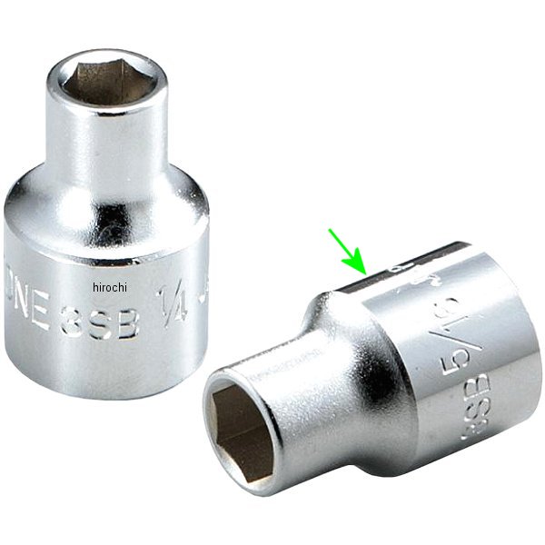 ソケット(6角) インチ 対辺 5/16インチ 長さ 26mm 差込角 9.5mm (3/8インチ)