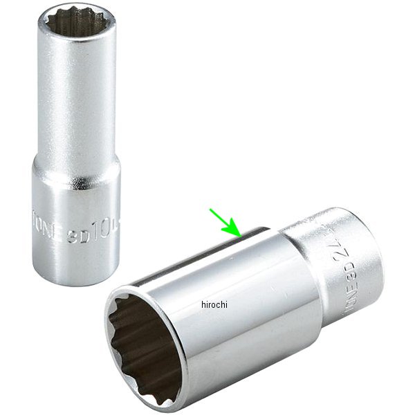 ディープソケット(12角) 対辺 24mm 長さ 64mm 差込角 9.5mm (3/8インチ)