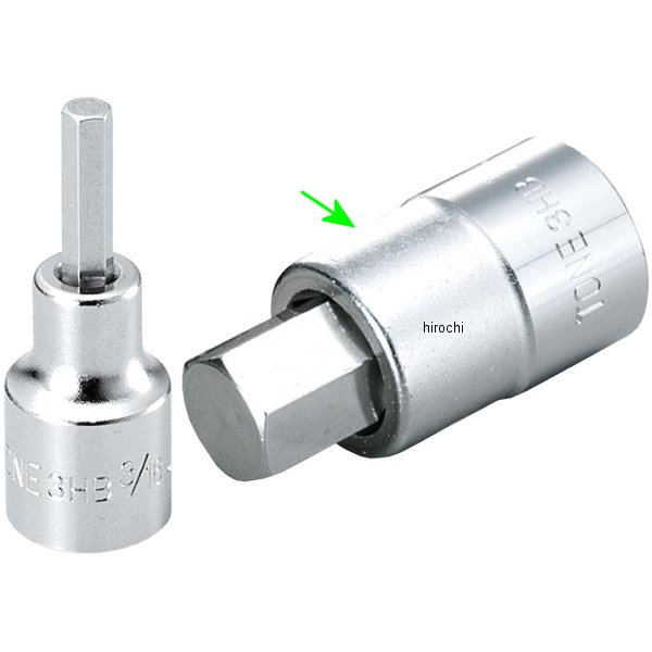 ヘキサゴンソケット インチ 対辺 1/2インチ 長さ 45mm 差込角 9.5mm (3/8インチ)