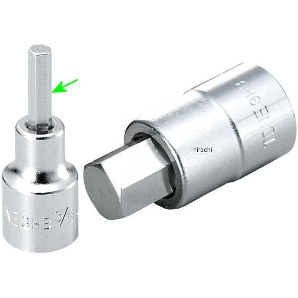 ヘキサゴンソケット インチ 対辺 3/16インチ 長さ 45mm 差込角 9.5mm (3/8インチ)