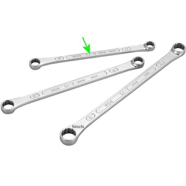 ロング めがねレンチ (ストレート) 両口 対辺 10-12mm 長さ 192mm