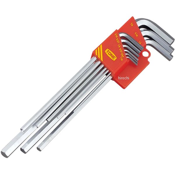 マスターツールロング六角棒L形レンチセット(インチ) インチ