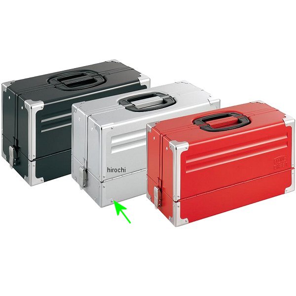 ツールケース 天面フラット V形 3段式 両開き 長さ433mm 幅220mm 高さ293mm シルバー