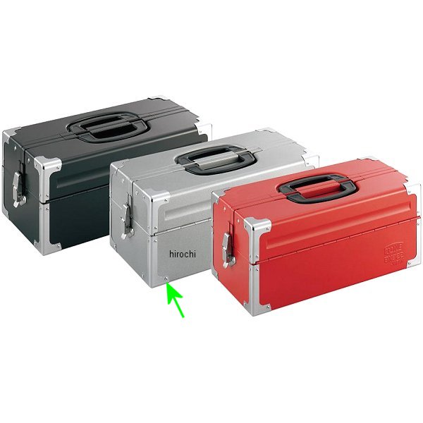 ツールケース 天面フラット V形 2段式 両開き 長さ433mm 幅220mm 高さ195mm シルバー