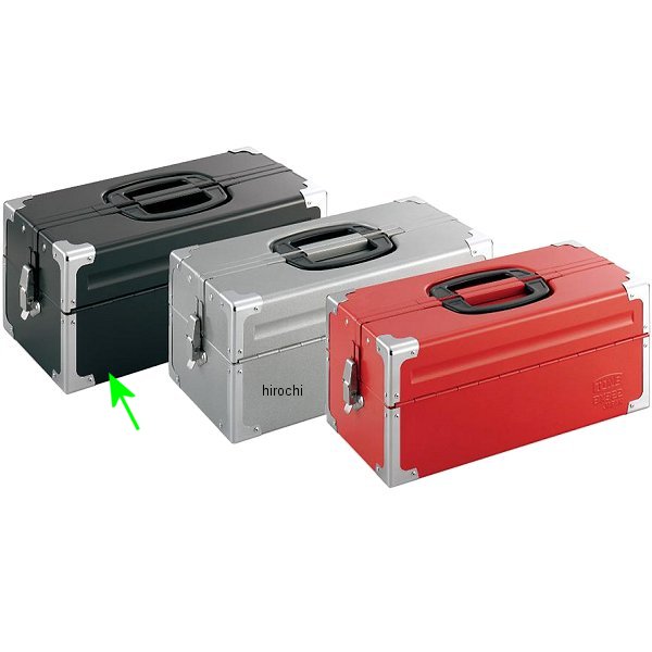 ツールケース 天面フラット V形 2段式 両開き 長さ433mm 幅220mm 高さ195mm マットブラック