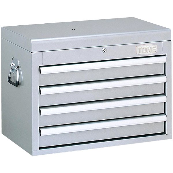 トップチェスト 4段引出し 長さ600mm 幅406mm 高さ489mm シルバー