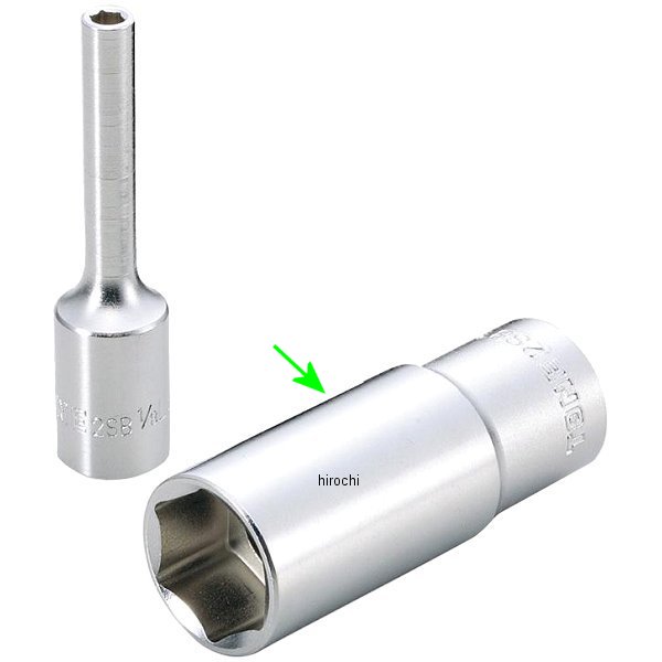 ディープソケット(6角) インチ 対辺 9/16インチ 長さ 51mm 差込角 6.35mm (1/4インチ)