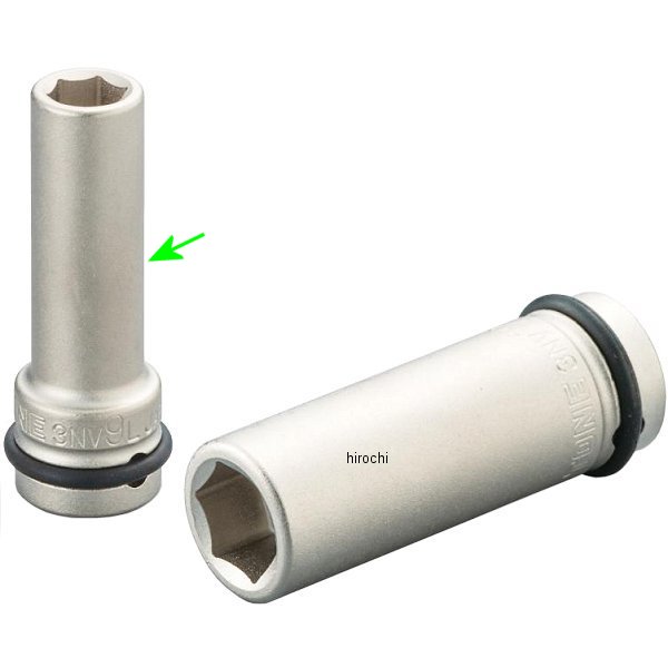 インパクト用 ロングソケット 対辺 9mm 長さ 55mm 差込角 9.5mm (3/8インチ)