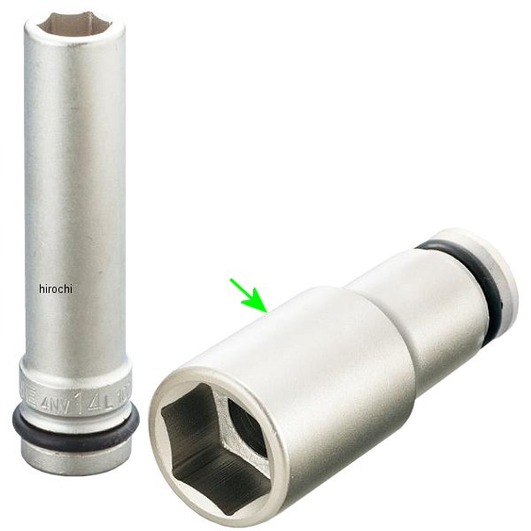 インパクト用 超ロングソケット 対辺 27mm 長さ 100mm 差込角 12.7mm (1/2インチ)