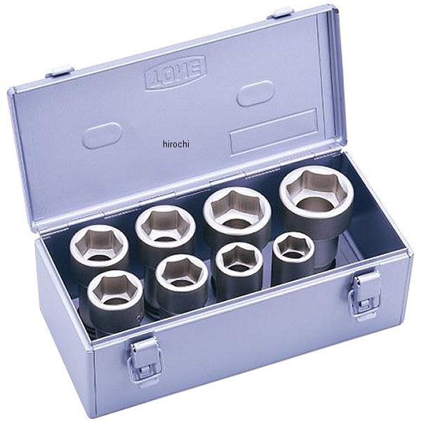 インパクト用 ロングソケットセット(メタルトレーケース仕様) 差込角 19mm (3/4インチ)