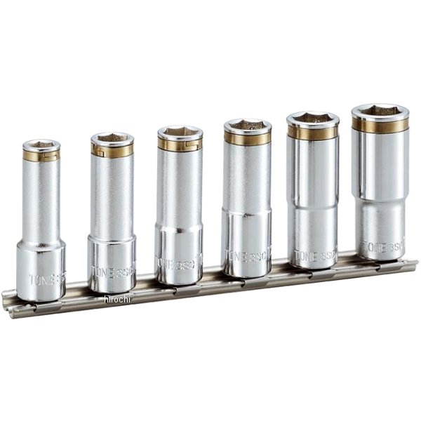 ナットキャッチディープソケットセット(6角・ホルダー付) 差込角 9.5mm (3/8インチ)