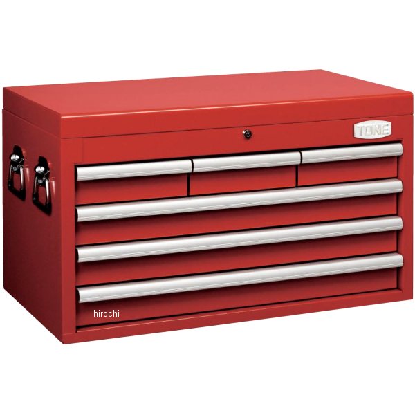 ワイドトップチェスト 4段引出し 長さ851mm 幅486mm 高さ490mm 赤