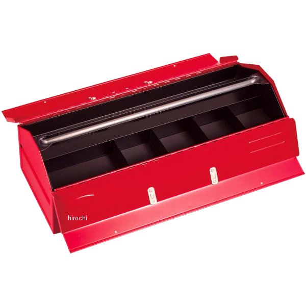 ツールケース 山形ケース 中皿付き 長さ515mm 幅194mm 高さ224mm 赤