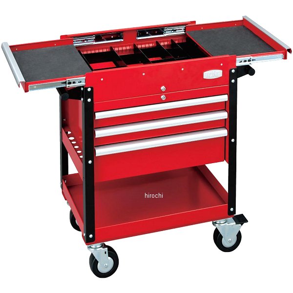 ツールキャビン キャディ形 天面開閉式 長さ684mm 幅469mm 高さ920mm 赤