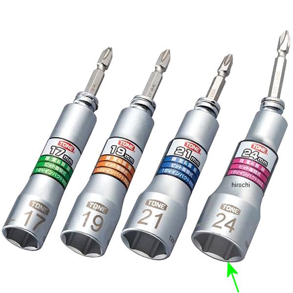 差替式ユニバーサル ビットソケット 対辺 24mm 長さ 101mm ビット 二面幅 6.35mm (1/4インチ)