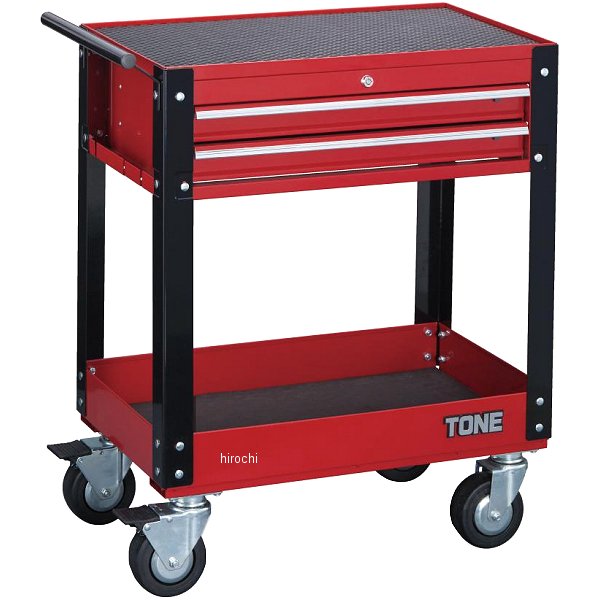 ワークキャビン キャディ形 2段引出し 長さ714mm 幅441mm 高さ900mm 赤