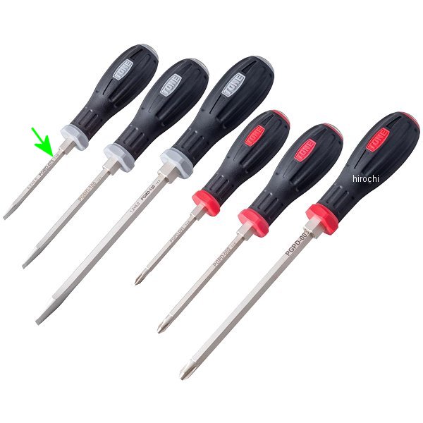 パワーグリップドライバー (貫通) (-) 0.8x5.5 長さ 75mm グレー