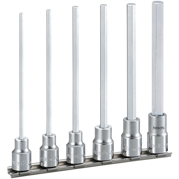 超ロングヘキサゴンソケットセット(ホルダー付) 差込角 9.5mm (3/8インチ)