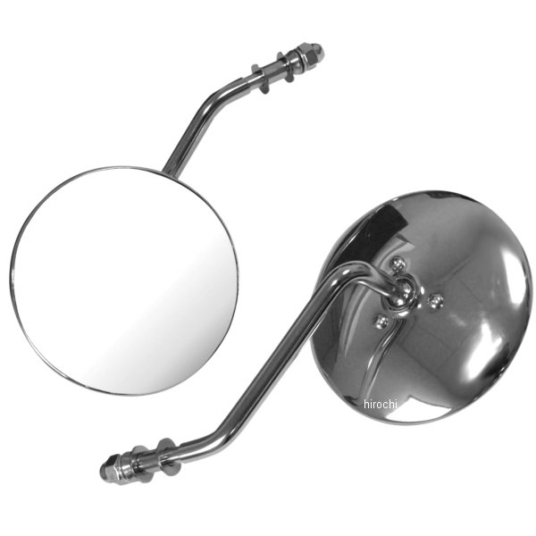 ミラー ラウンド クローム ショート (左右ペア)