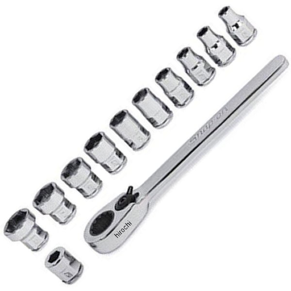 ロープロファイル メトリック ソケット 6ポイント 12個 セット(5mm-13mm)