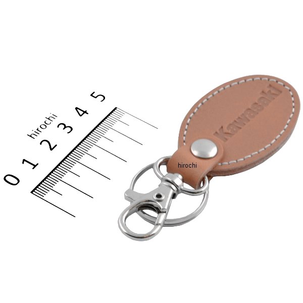 オーバルレザーキーホルダー ナチュラル