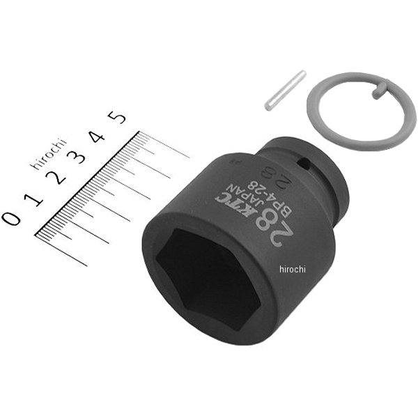 12.7sq インパクトレンチ用ソケット(標準) ピン・リング付 28mm