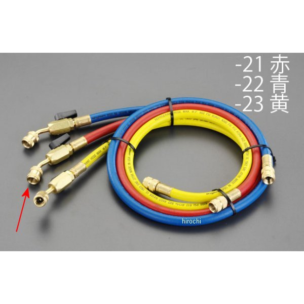 R12 R22 R502 ボールバルブ付チャージングホース(赤)