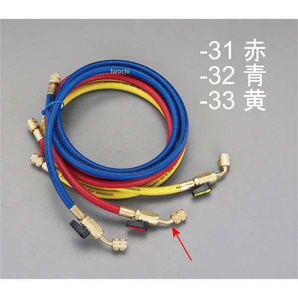 R12 R22 R502 ボールバルブ付チャージングホース(赤)