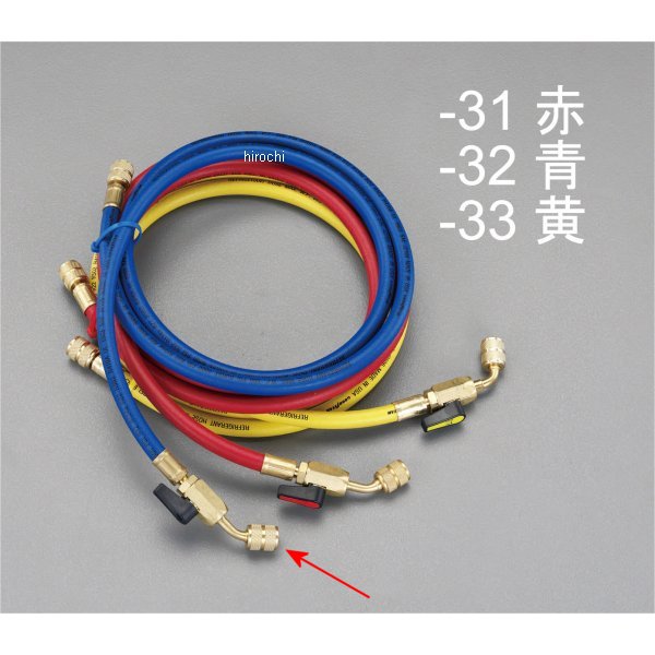 R12 R22 R502 ボールバルブ付チャージングホース(青)