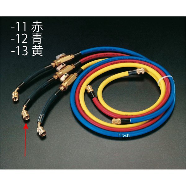 R404A R407C ボールバルブ付チャージングホース(赤)