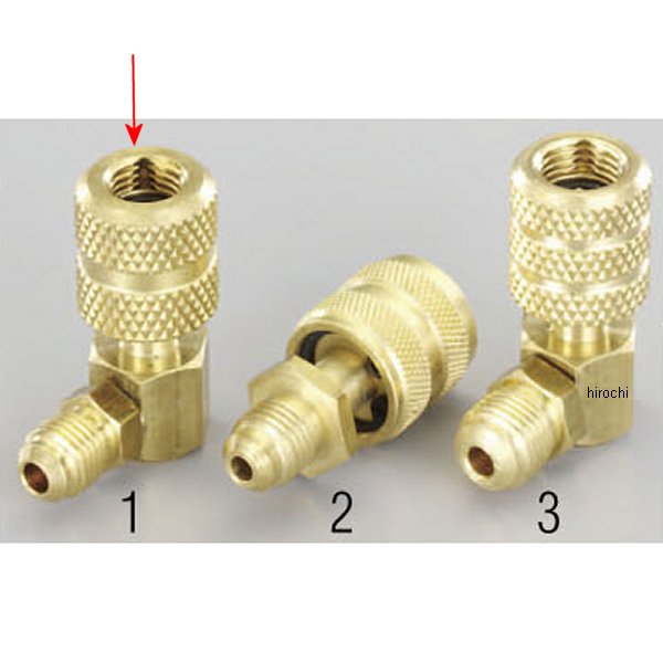 F1/4"xF1/4" クイックシールアダプター(L型)