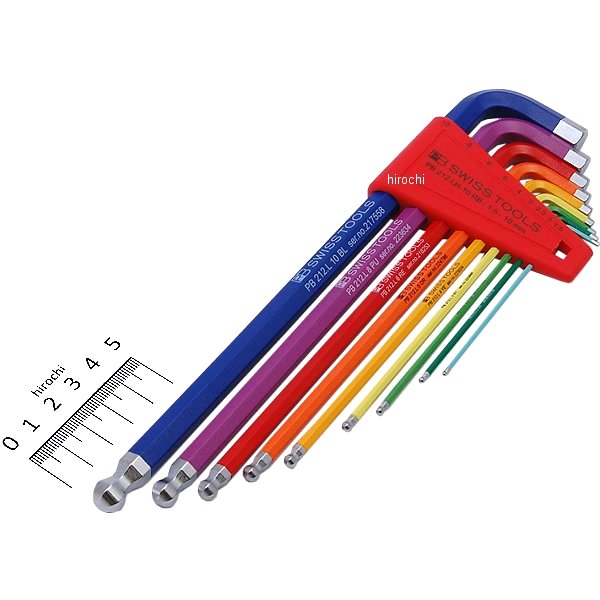 スイスツールズ  Swiss Tools ボール付ロングレインボーレンチセット パックナシ