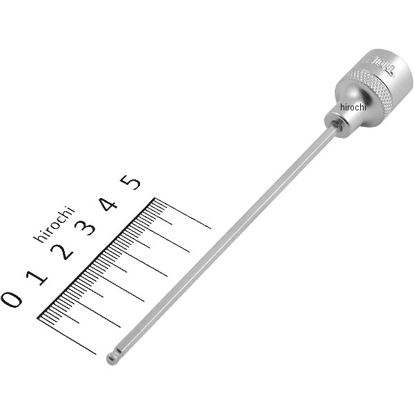 ロングボールポイントヘキサゴンソケット 対辺 3mm 長さ 125mm 差込角 9.5mm (3/8インチ)