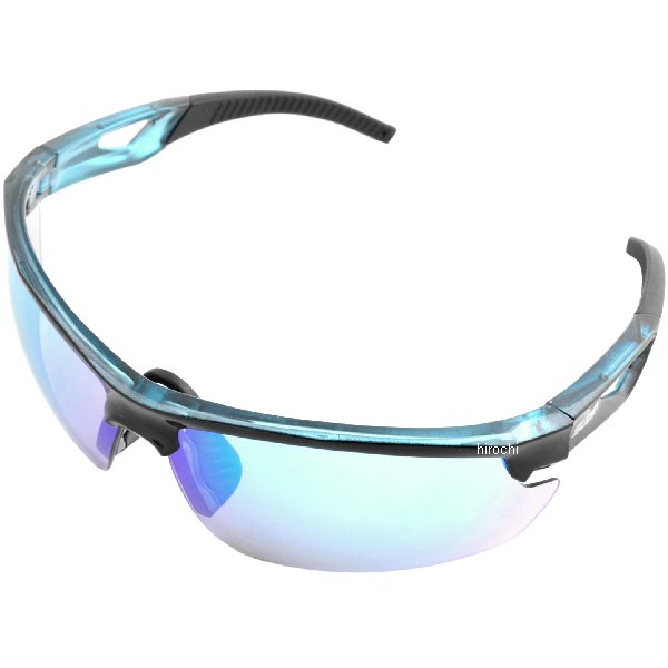 サングラス 黒/クリスターブルー フリーサイズ ブルーレボレンズ