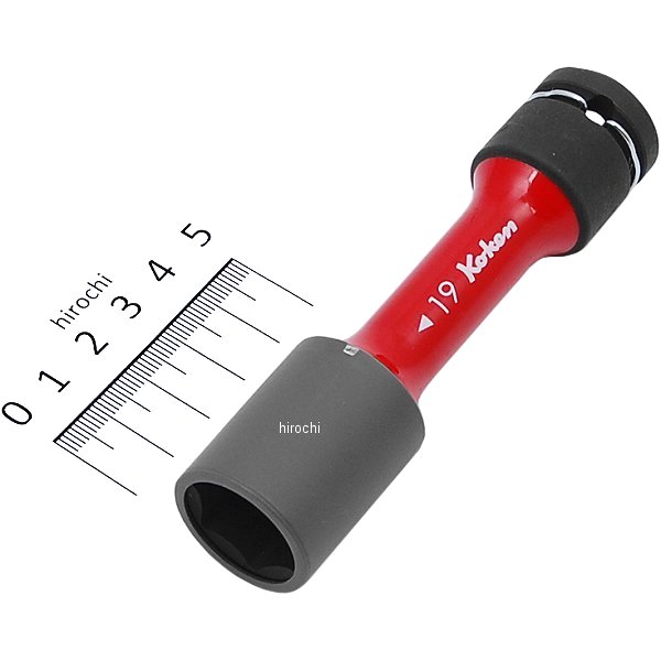 1/2インチsq ホイールナット用薄肉インパクトソケット 全長110mm 19mm