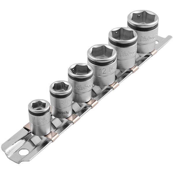 1/4インチsq ナットグリップソケットレールセット 6ヶ組