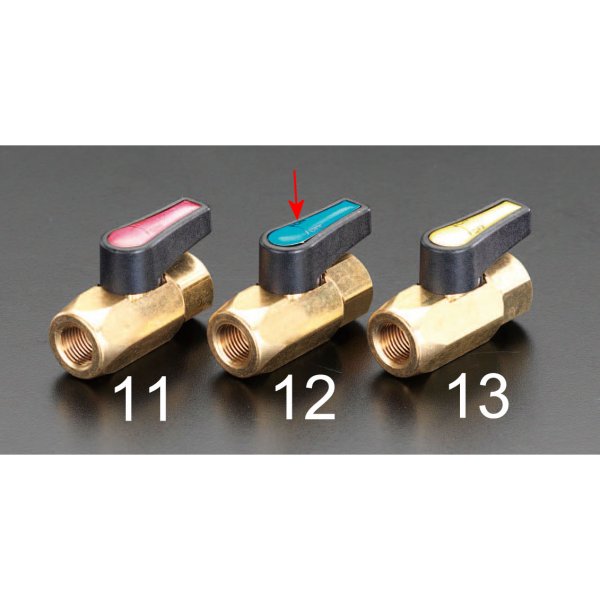 NPT1/8"xNPT1/8" ボールバルブ(青)