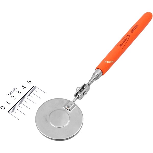 ブルーポイント 伸縮検査用ミラー 2-1/4インチ オレンジハンドル