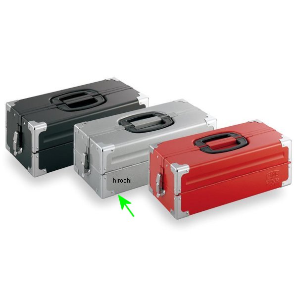 ツールケース 天面フラット V形 2段式 両開き Sサイズ 長さ433mm 幅160mm 高さ213mm シルバー