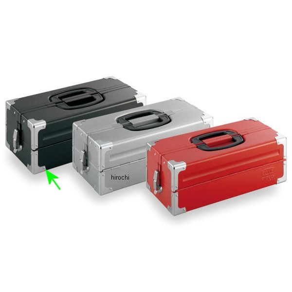 ツールケース 天面フラット V形 2段式 両開き Sサイズ 長さ433mm 幅160mm 高さ213mm マットブラック