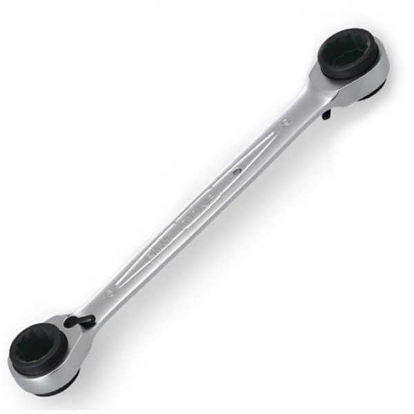 4ウェイラチェット めがねレンチ 両口 対辺 12-15mm 長さ 190mm