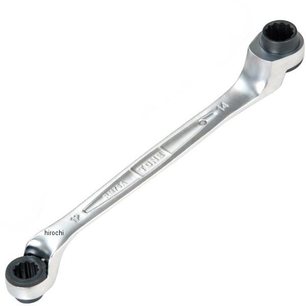 75度両頭ラチェット めがねレンチ (深穴タイプ) 両口 対辺 17-19mm 長さ 290mm