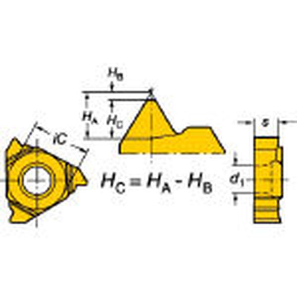 L166.0G16MM01100   T-Max U-ロック ねじ切りチップ 1020 10個入り