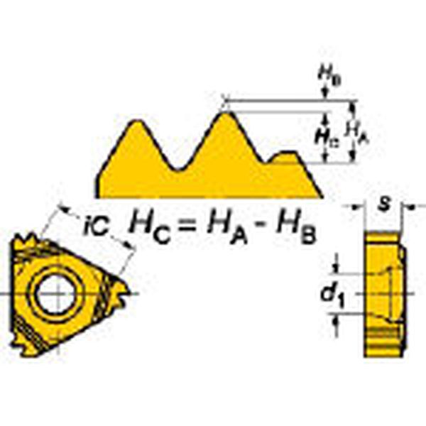 R166.0G16MM02150   T-Max U-ロック ねじ切りチップ 1020 10個入り