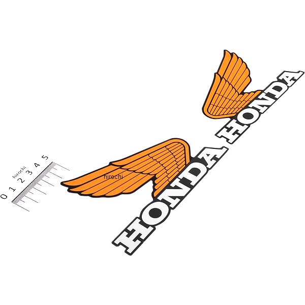 デカール ホンダ CLASSICS オールドウイングステッカー 黄 14 (左右140mm)